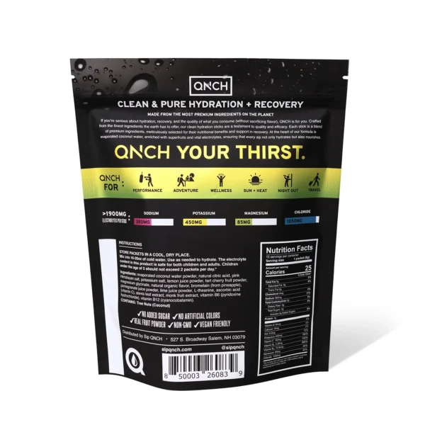 QNCH - Lemon lime Nutritional facts