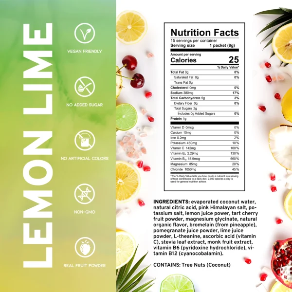 Nutrional Facts - QNCH Lemon Lime Electrolyte Powder